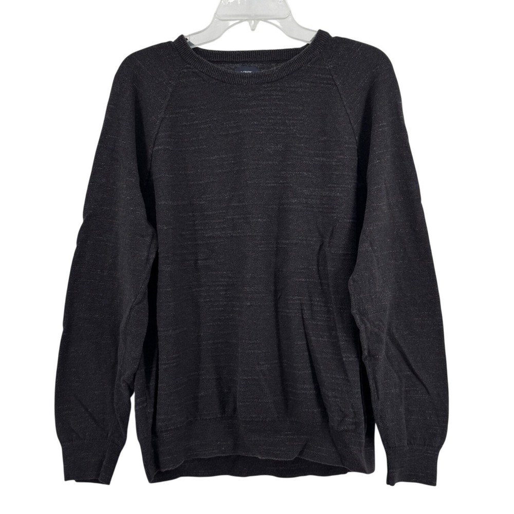 J. Crew Mens Charcoal Grey Crewneck Sweater Cotton Quiet Luxury Preppy Large